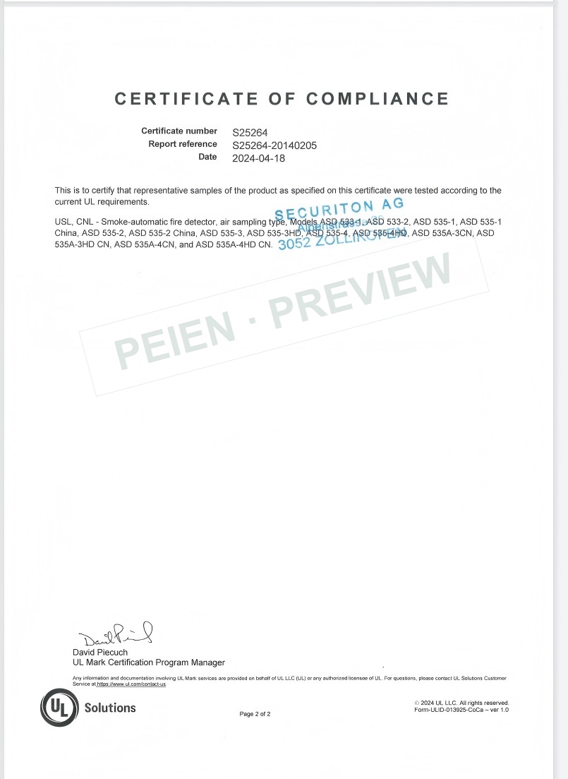 UL Certificate of Compliance 带水印预览
